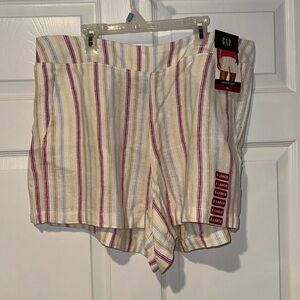 New with Tags GAP Colorful Ticking Stripe Linen Shorts -XL